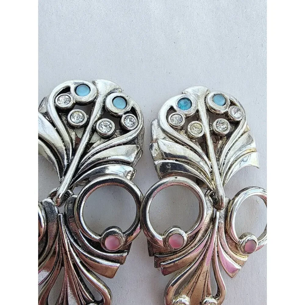 Vintage Signed Abbey Road Earrings - Silver Clip On‎ 3.5